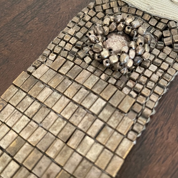 Elie Tahari boho bracelet silver metal beads S handmade in India - Picture 8 of 8